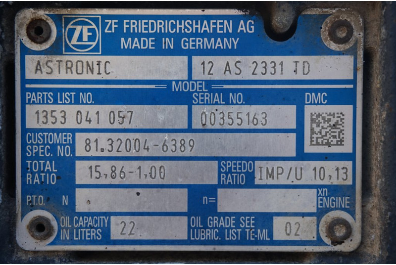 ZF 12AS2331DD+INT3 - Getriebe für LKW: das Bild 5 ZF 12AS2331DD+INT3 - Getriebe für LKW: das Bild 5