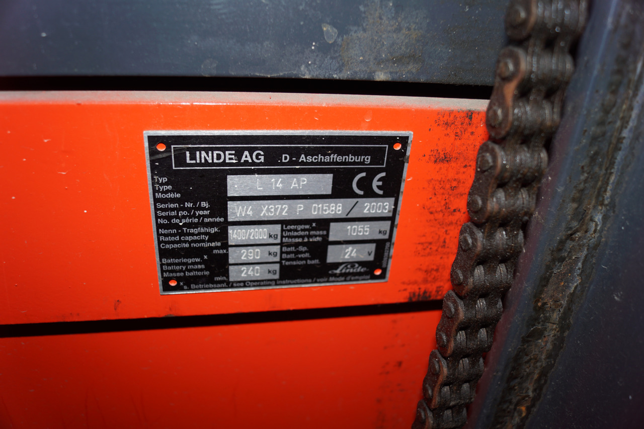LINDE L14ap - Hochhubwagen: das Bild 4 LINDE L14ap - Hochhubwagen: das Bild 4
