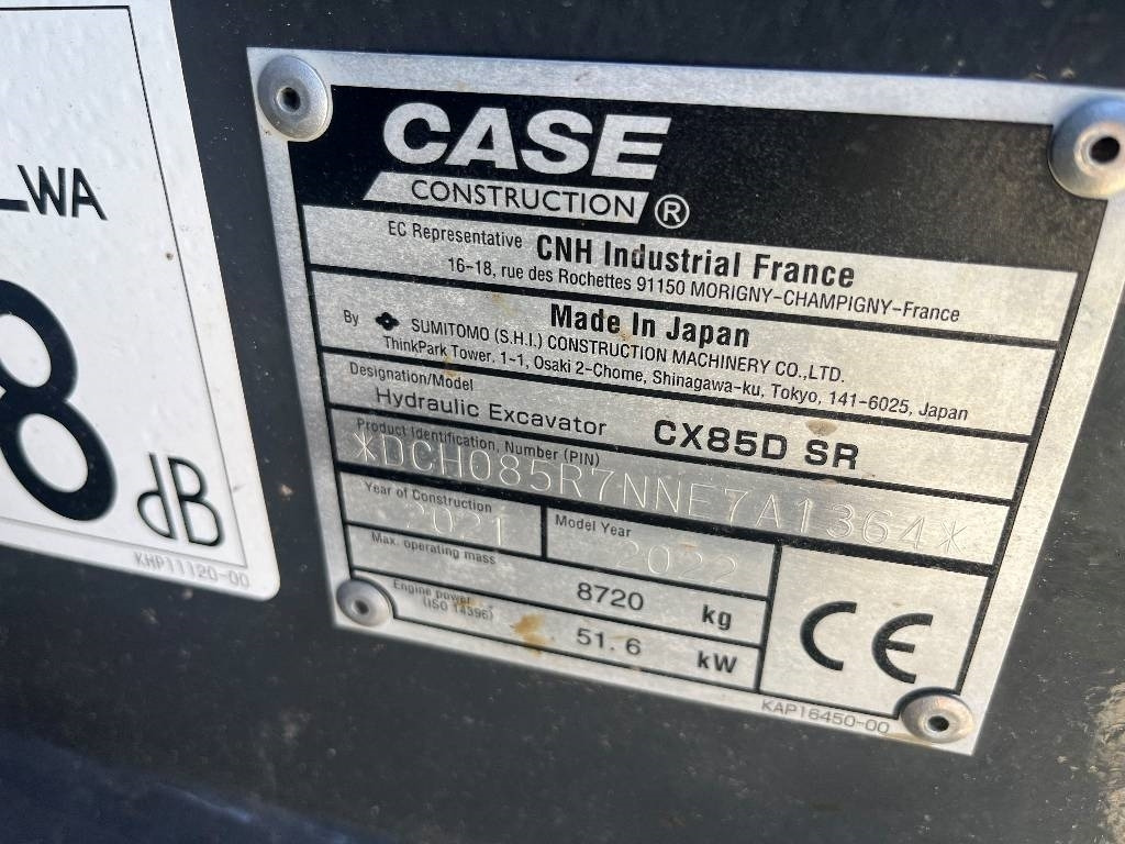 Case CX 85 D SR Dismantled. Only spare parts - Minibagger: das Bild 3 Case CX 85 D SR Dismantled. Only spare parts - Minibagger: das Bild 3