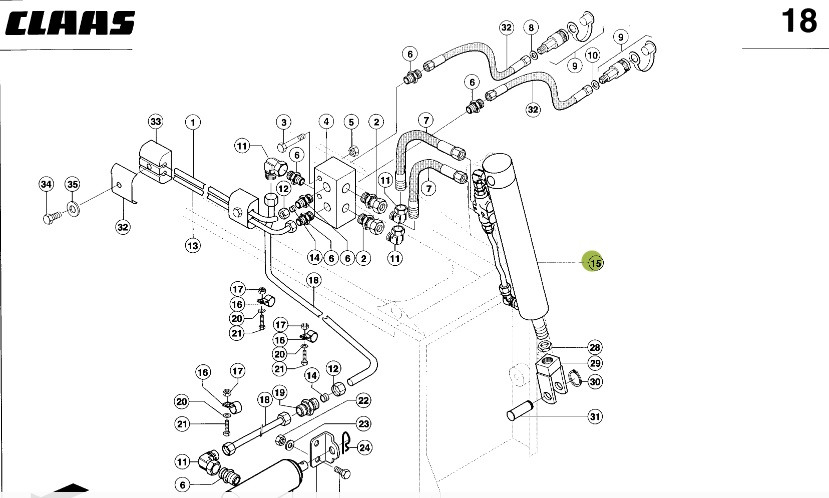 Claas RU600 - części - siłownik hydrauliczny 0009920091 - Hydraulikzylinder für Landmaschine: das Bild 1 Claas RU600 - części - siłownik hydrauliczny 0009920091 - Hydraulikzylinder für Landmaschine: das Bild 1