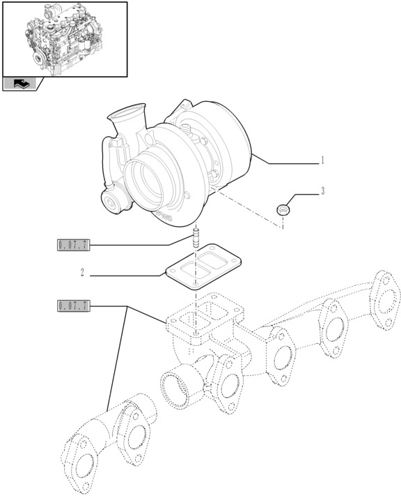 New Holland T6010 Turbospręźarka 2856675 - Turbolader für Landmaschine: das Bild 1 New Holland T6010 Turbospręźarka 2856675 - Turbolader für Landmaschine: das Bild 1