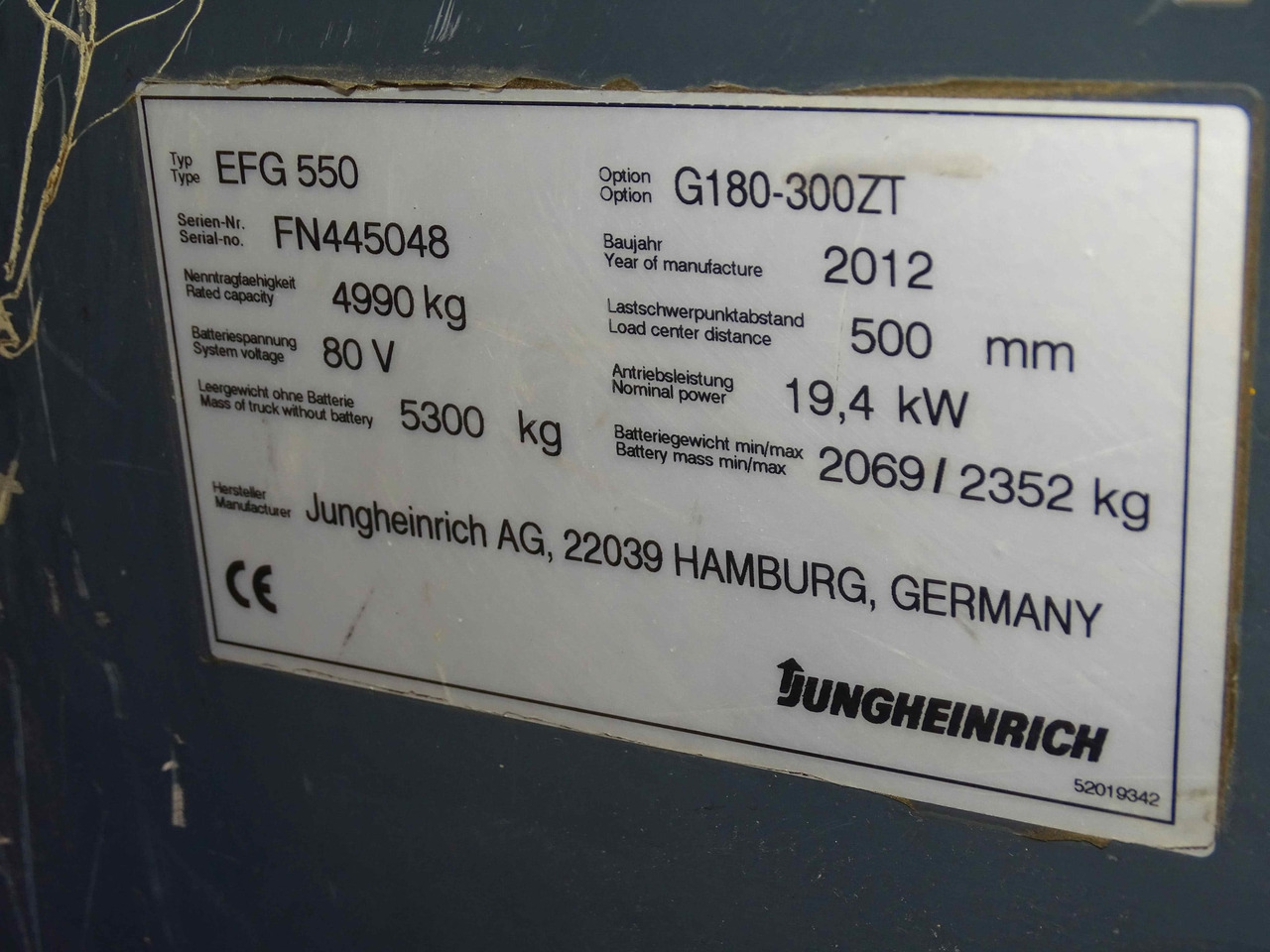 Jungheinrich EFG550 - Elektrostapler: das Bild 2 Jungheinrich EFG550 - Elektrostapler: das Bild 2