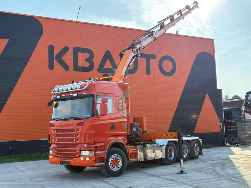 Scania R 480 8X4*4 HIAB 288E-6 HIPRO / HOOK LIFT JOAB L 17 ton L=5200 mm - Abrollkipper, Autokran: das Bild 1 Scania R 480 8X4*4 HIAB 288E-6 HIPRO / HOOK LIFT JOAB L 17 ton L=5200 mm - Abrollkipper, Autokran: das Bild 1