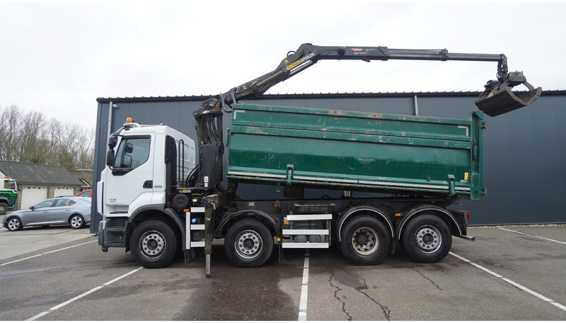 Renault PREMIUM 380 DXI 8X2/6 2 SIDE TIPPER WITH PLFINGER Q 170 Z CRANE.278.200KM - Autokran: das Bild 2 Renault PREMIUM 380 DXI 8X2/6 2 SIDE TIPPER WITH PLFINGER Q 170 Z CRANE.278.200KM - Autokran: das Bild 2
