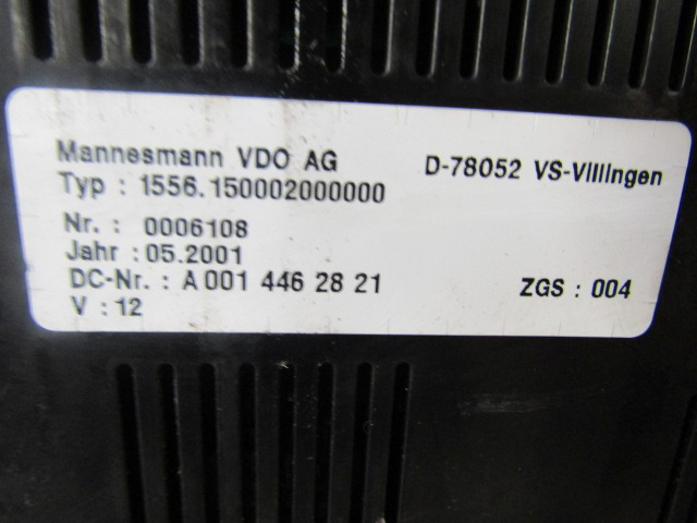 MERCEDES ATEGO 815/818 CLOCK CLUSTER P/NO A001 446 2821 - Elektrische Ausrüstung für LKW: das Bild 2 MERCEDES ATEGO 815/818 CLOCK CLUSTER P/NO A001 446 2821 - Elektrische Ausrüstung für LKW: das Bild 2