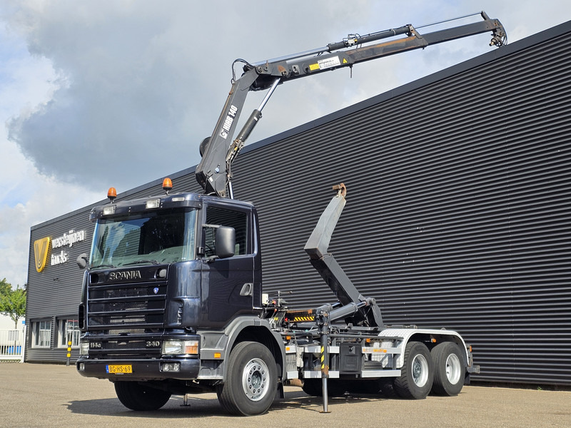 Scania R114.340 6x2 / HIAB CRANE + 25T HOOKLIFT - Abrollkipper, Autokran: das Bild 1 Scania R114.340 6x2 / HIAB CRANE + 25T HOOKLIFT - Abrollkipper, Autokran: das Bild 1