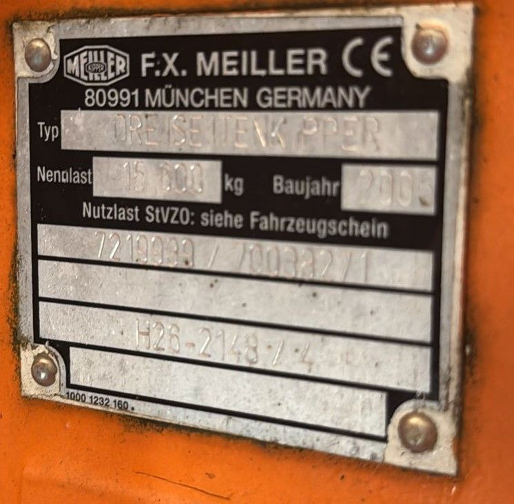 Meiller 3 Seitenkipper für 3 Achser Top Zustand - Kipper: das Bild 3 Meiller 3 Seitenkipper für 3 Achser Top Zustand - Kipper: das Bild 3
