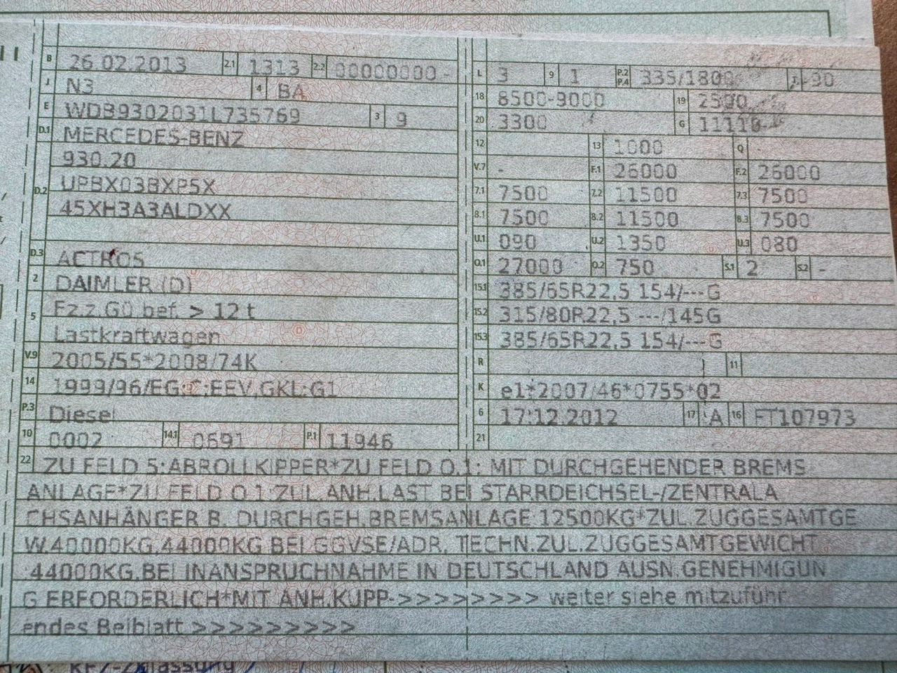 Mercedes-Benz 2546 6X2 Klima Meiller RK 20.65 - Abrollkipper: das Bild 2 Mercedes-Benz 2546 6X2 Klima Meiller RK 20.65 - Abrollkipper: das Bild 2