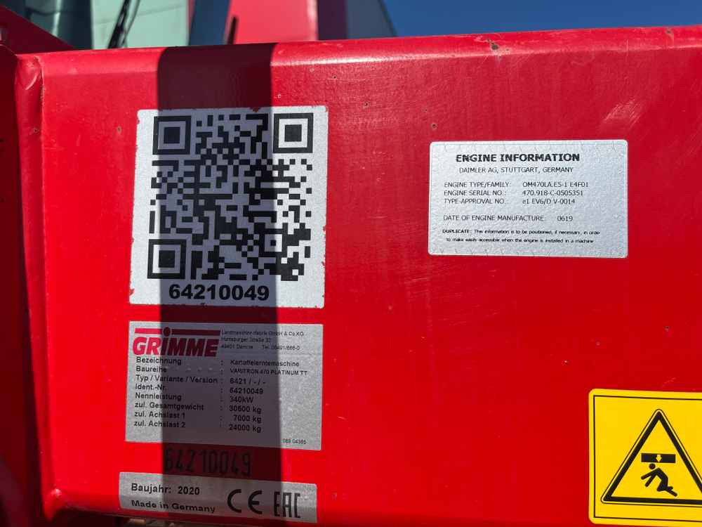Erntemaschine Grimme VARITRON 470 PLATINUM TT: das Bild 11 Erntemaschine Grimme VARITRON 470 PLATINUM TT: das Bild 11