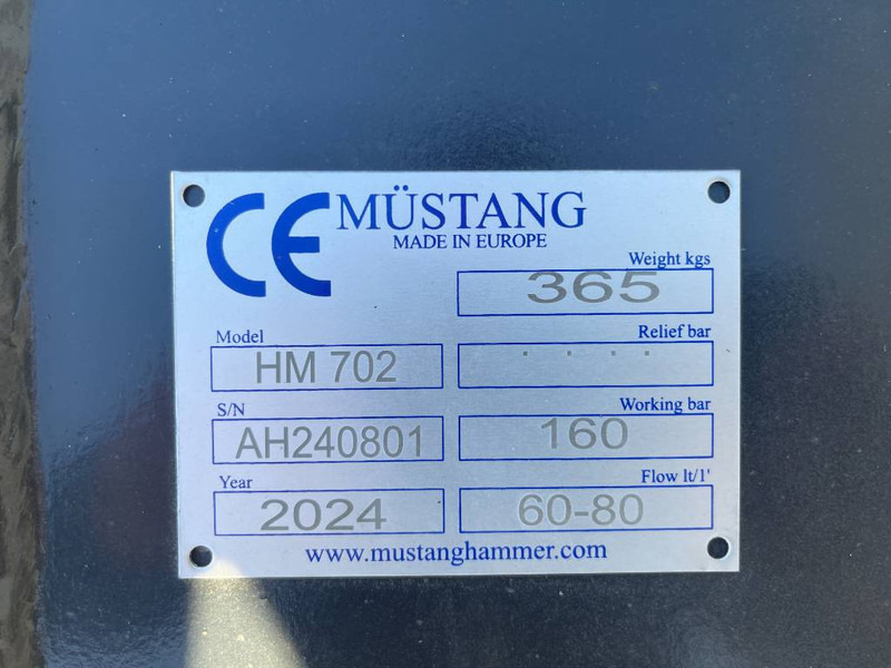 Hydraulikhammer für Baumaschine Mustang HM 702 2024 Unused: das Bild 7