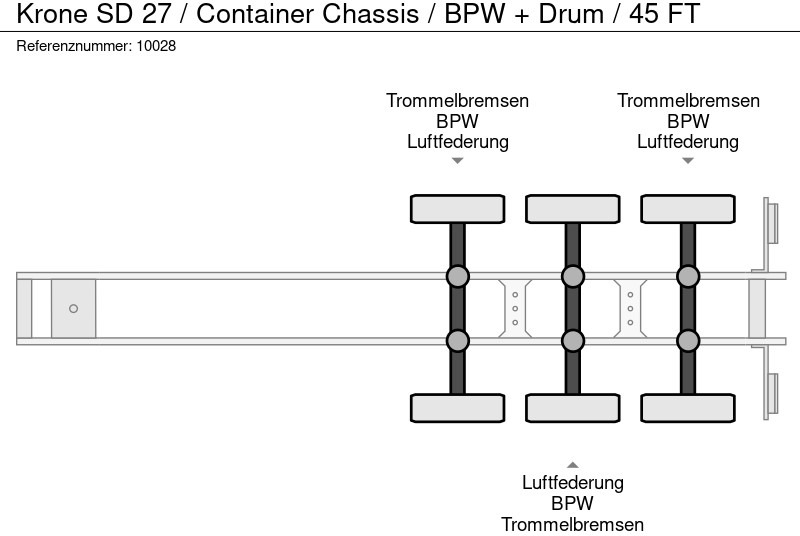 Container/ Wechselfahrgestell Auflieger Krone SD 27 / Container Chassis / BPW + Drum / 45 FT: das Bild 10