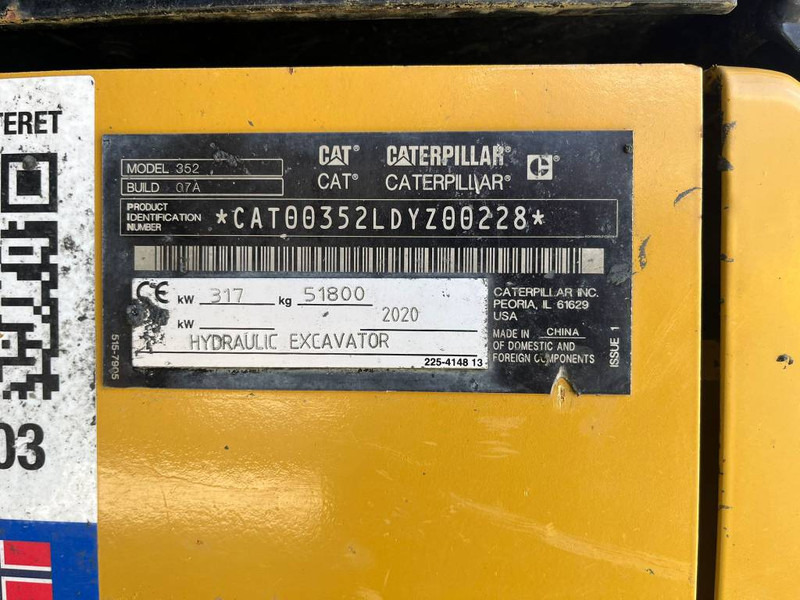 ** SOLD **CAT 352-07A NEXT GEN - Kettenbagger: das Bild 5 ** SOLD **CAT 352-07A NEXT GEN - Kettenbagger: das Bild 5