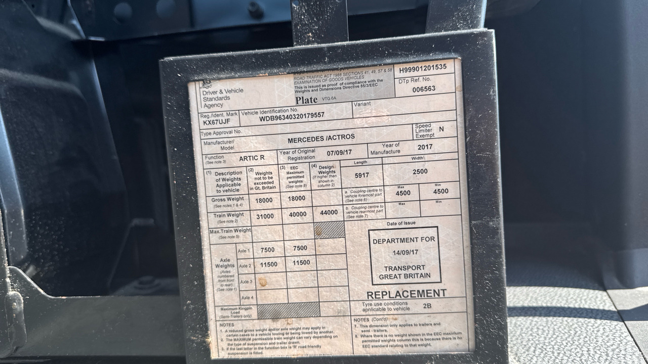 Sattelzugmaschine MERCEDES-BENZ ACTROS  1845: das Bild 11