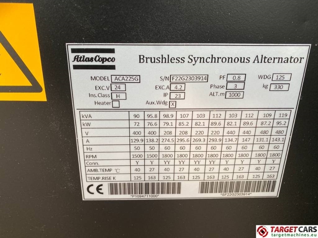 NEU: Stromgenerator Atlas Copco QES80 Diesel 90KVA Generator 400/230V Unusde: das Bild 12