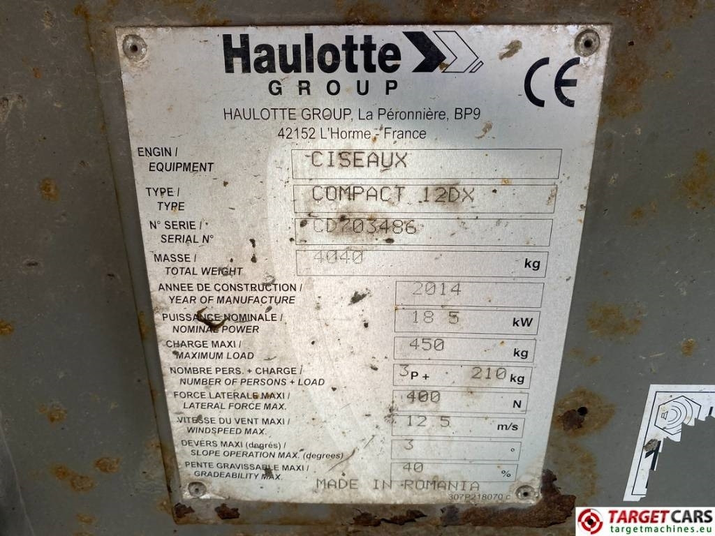 Haulotte Compact 12DX Diesel 4x4 Scissor Work Lift 1206cm  - Leasing Haulotte Compact 12DX Diesel 4x4 Scissor Work Lift 1206cm: das Bild 10