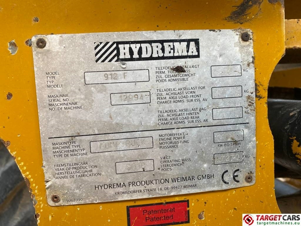Knickgelenkter Dumper Hydrema 912F 4x4 Articulated 4x4 Dump Truck Dumper 17.2T: das Bild 10