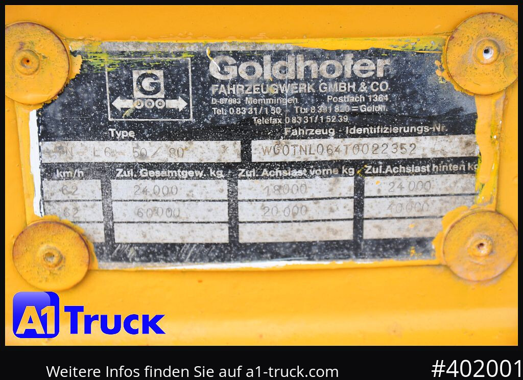 GOLDHOFER 6achs Plattform, Ballast, 60to., Schwerlast, - Pritschenanhänger/ Plattformanhänger: das Bild 4 GOLDHOFER 6achs Plattform, Ballast, 60to., Schwerlast, - Pritschenanhänger/ Plattformanhänger: das Bild 4