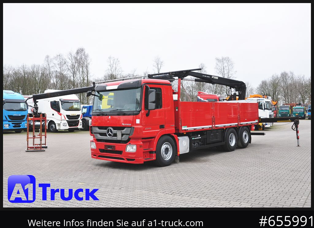 Pritsche LKW, Autokran MERCEDES-BENZ Actros 2546 MP 3, HIAB Kran, Lift-Lenkachse,: das Bild 12