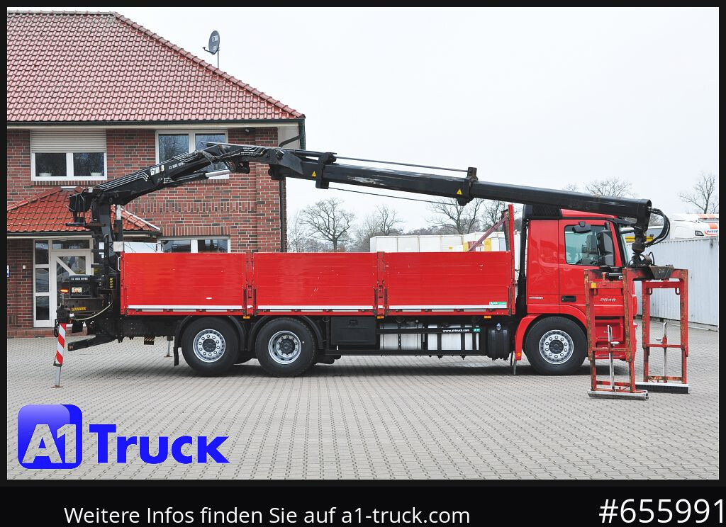 Pritsche LKW, Autokran MERCEDES-BENZ Actros 2546 MP 3, HIAB Kran, Lift-Lenkachse,: das Bild 7