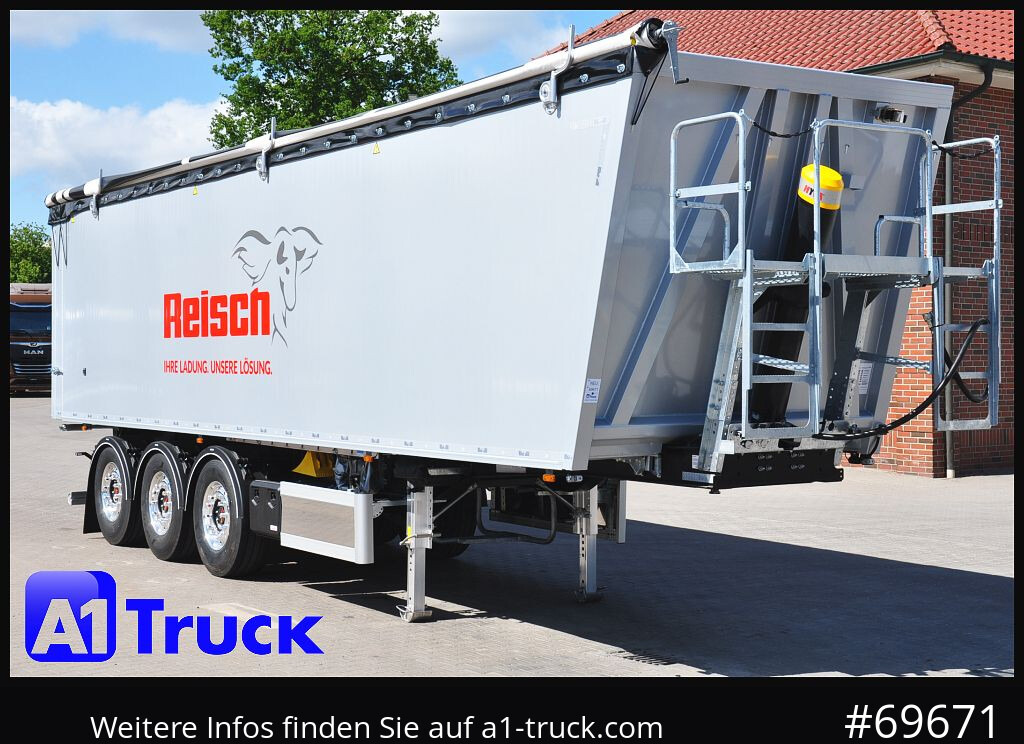 REISCH RHKS, Alu-Kippmulde 52m³, Kombitüren, Alufelgen, Liftachse, - Kipper Auflieger: das Bild 1 REISCH RHKS, Alu-Kippmulde 52m³, Kombitüren, Alufelgen, Liftachse, - Kipper Auflieger: das Bild 1
