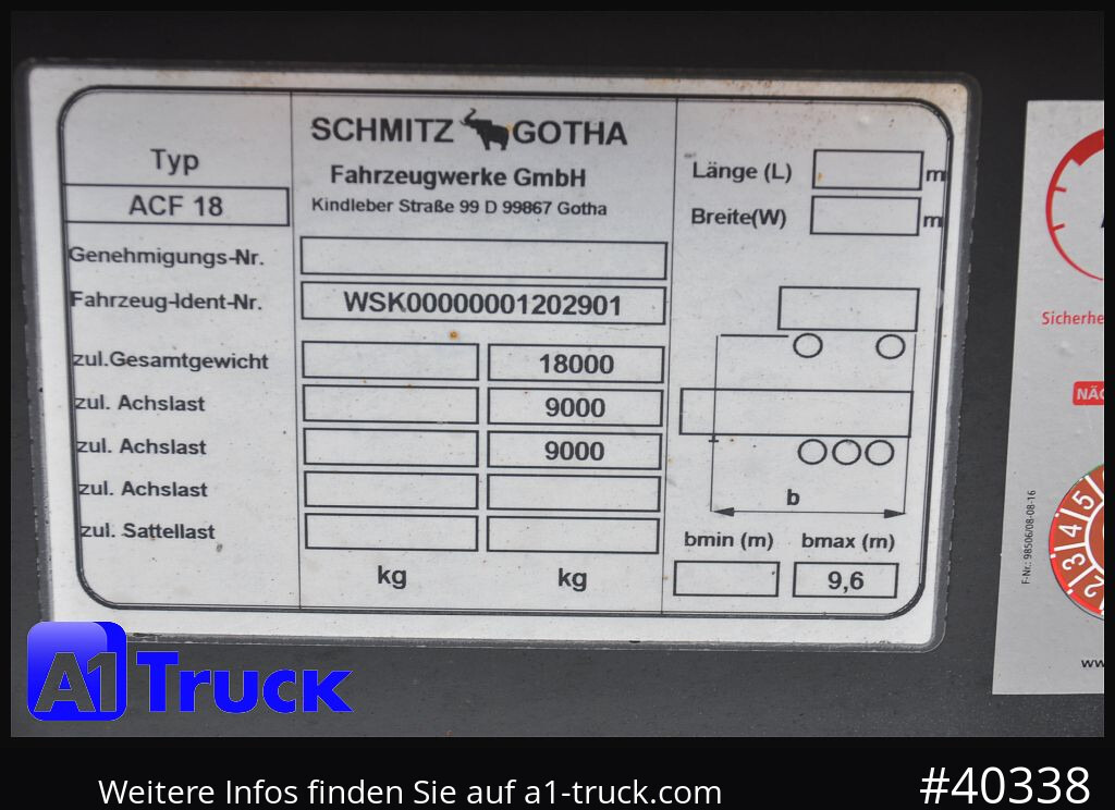 Abrollanhänger/ Absetzanhänger SCHMITZ ACF 18 Luft SAF TüV 07-2026,: das Bild 7 Abrollanhänger/ Absetzanhänger SCHMITZ ACF 18 Luft SAF TüV 07-2026,: das Bild 7