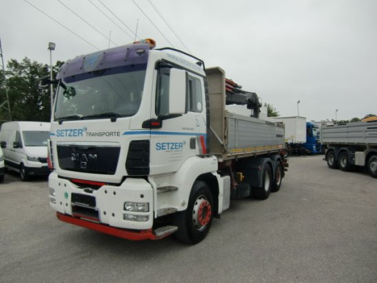 MAN TGS 26.400 3-Seitenkipper, 6x2-2 Lenkachse HIAB 144ES -3DUO - Kipper, Autokran: das Bild 1 MAN TGS 26.400 3-Seitenkipper, 6x2-2 Lenkachse HIAB 144ES -3DUO - Kipper, Autokran: das Bild 1