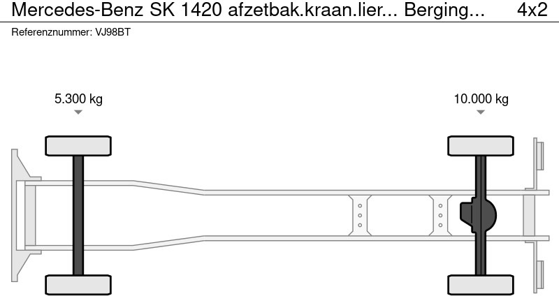 Abschleppwagen Mercedes-Benz SK 1420 afzetbak.kraan.lier... Bergingswagen: das Bild 19