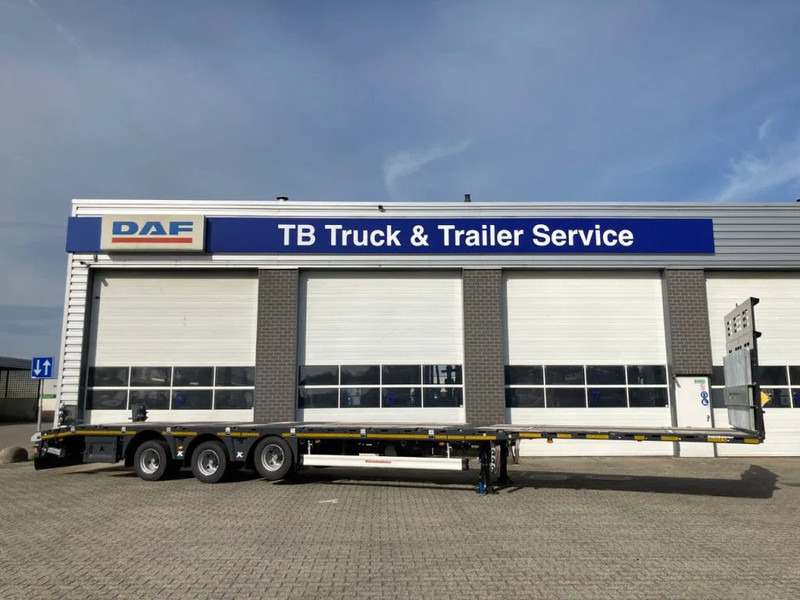 Kässbohrer SPA M3 / 1N - 18 / 27 Heavy Duty uitschuifbare vlakke mega trailer met liftas, rongen en oprijplaten - Koffer Auflieger: das Bild 2 Kässbohrer SPA M3 / 1N - 18 / 27 Heavy Duty uitschuifbare vlakke mega trailer met liftas, rongen en oprijplaten - Koffer Auflieger: das Bild 2