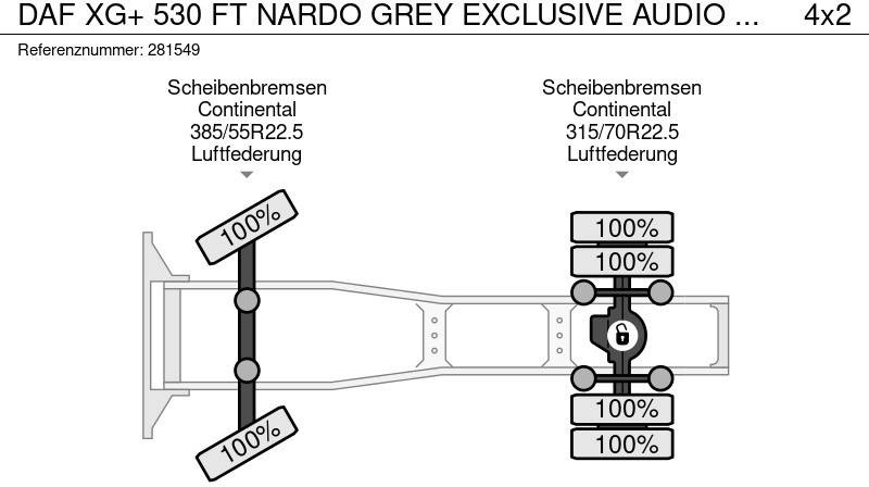 DAF XG+ 530 FT NARDO GREY EXCLUSIVE AUDIO FULL AIR SUSPENSION VECTO KLASSE 2 - Sattelzugmaschine: das Bild 2 DAF XG+ 530 FT NARDO GREY EXCLUSIVE AUDIO FULL AIR SUSPENSION VECTO KLASSE 2 - Sattelzugmaschine: das Bild 2