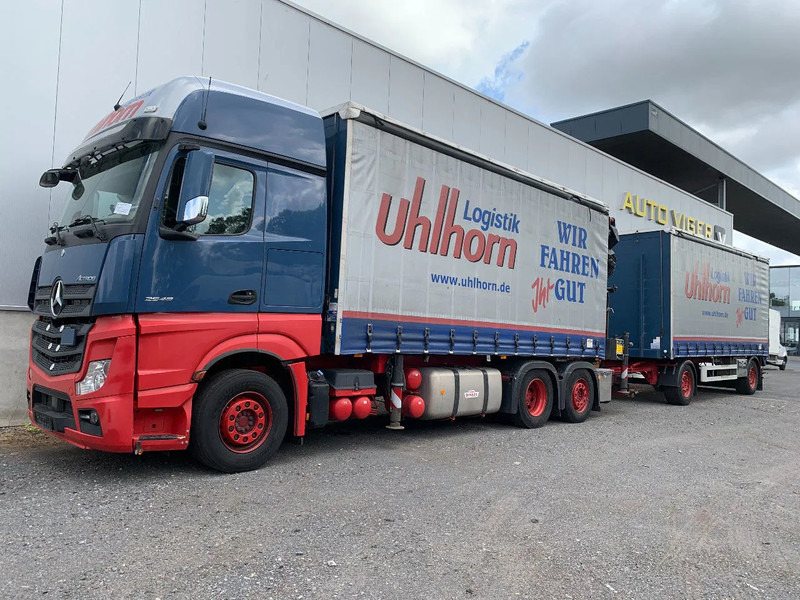 Mercedes-Benz Actros 2548 6X2 + Aanhanger*Palfinger crane*Cruise control*Airco* - Plane LKW, Autokran: das Bild 1 Mercedes-Benz Actros 2548 6X2 + Aanhanger*Palfinger crane*Cruise control*Airco* - Plane LKW, Autokran: das Bild 1