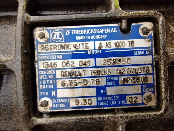Getriebe ZF Astronic Lite 6AS1000TO Renault Spec Gearbox: das Bild 11