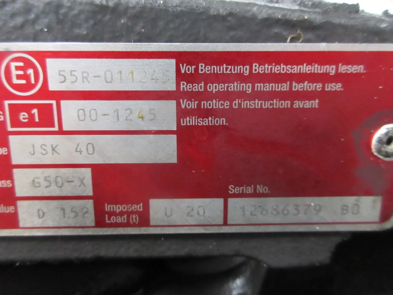 Jost JOST JSK 40 D 152 G50-X RENAULT T 520 JOST JSK 40 D 152 G50-X RENAULT T 520 MODEL 2018 EURO 6 - Sattelkupplung für LKW: das Bild 5 Jost JOST JSK 40 D 152 G50-X RENAULT T 520 JOST JSK 40 D 152 G50-X RENAULT T 520 MODEL 2018 EURO 6 - Sattelkupplung für LKW: das Bild 5