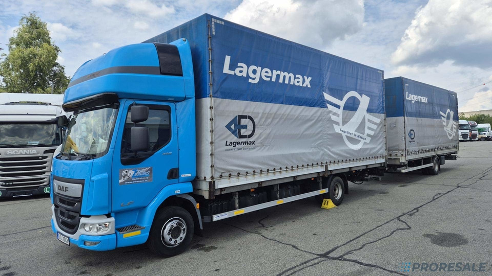 DAF LF 260 FA EURO 6 valník s plachtou + hydraulické čelo - prodejné jen s přívěsem GTS P0471Z - cena je za celou soupravu - Plane LKW: das Bild 2 DAF LF 260 FA EURO 6 valník s plachtou + hydraulické čelo - prodejné jen s přívěsem GTS P0471Z - cena je za celou soupravu - Plane LKW: das Bild 2