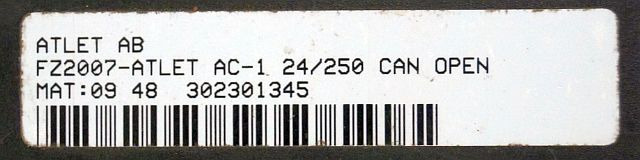 Atlet FZ2007 | Rijregeling Drive controller ZAPI AC1 FZ2007 24/250A can open sn. - Steuergerät für Flurförderzeug: das Bild 2 Atlet FZ2007 | Rijregeling Drive controller ZAPI AC1 FZ2007 24/250A can open sn. - Steuergerät für Flurförderzeug: das Bild 2
