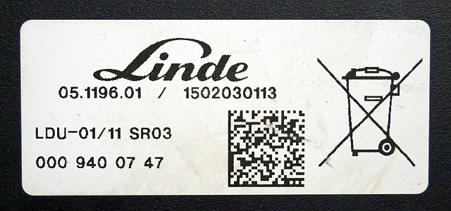 Linde 0009400747 | Display LDU-01/11 SR03 1502030113 from Linde R16HD-01 year 2 - Armaturenbrett für Flurförderzeug: das Bild 3 Linde 0009400747 | Display LDU-01/11 SR03 1502030113 from Linde R16HD-01 year 2 - Armaturenbrett für Flurförderzeug: das Bild 3