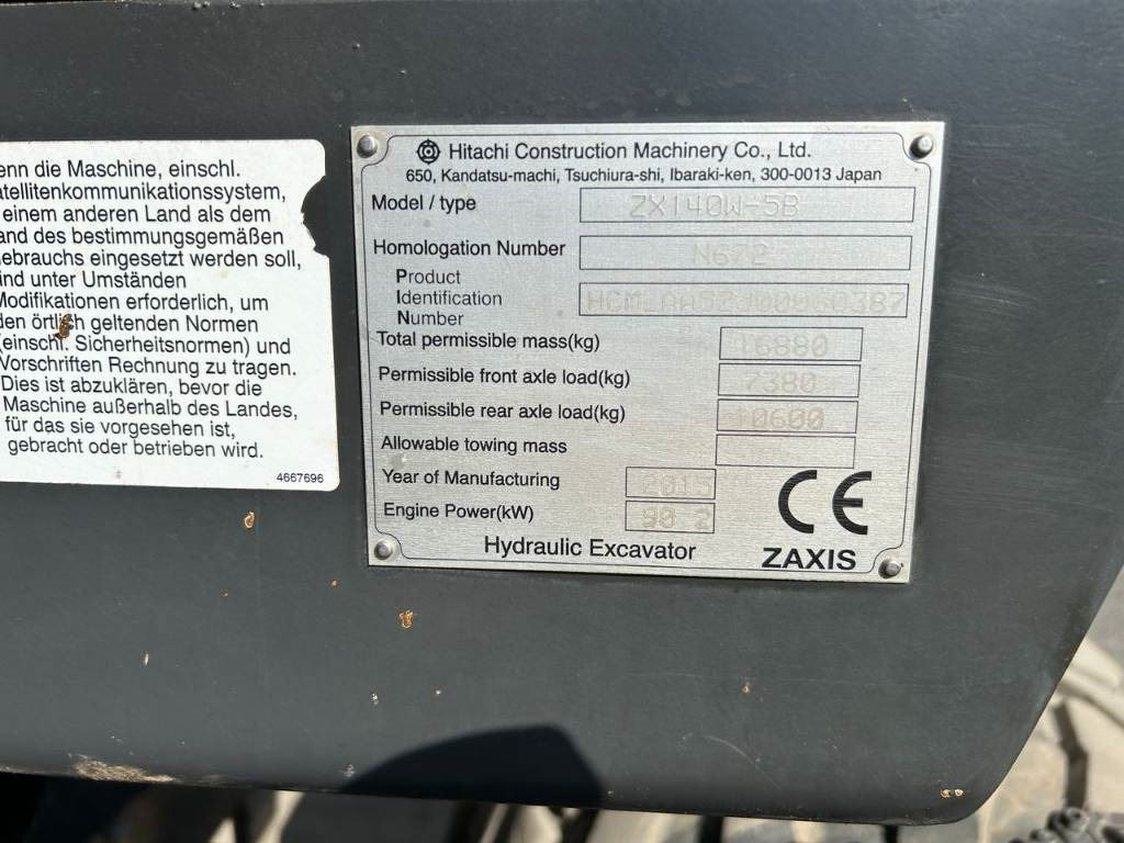 Hitachi ZX 140 W-5B  - Leasing Hitachi ZX 140 W-5B: das Bild 6