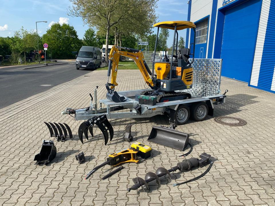 Minibagger BK1250JS + Tieflader + Zubehör *INKL.19% MWST*KUBOTA*BERGER KRAUS*JOYSTICK*SOFORT!* - Minibagger, Anhänger: das Bild 1 Minibagger BK1250JS + Tieflader + Zubehör *INKL.19% MWST*KUBOTA*BERGER KRAUS*JOYSTICK*SOFORT!* - Minibagger, Anhänger: das Bild 1