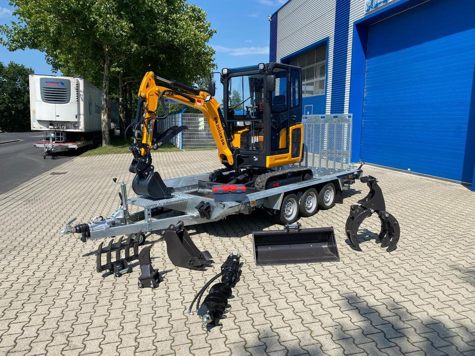 Minibagger BK2000KSR + Tieflader + Zubehör *INKL.19% MWST*BERGER KRAUS*YANMAR*SCHWENKARM* VERSTELLFAHRWERK** - Minibagger, Anhänger: das Bild 2 Minibagger BK2000KSR + Tieflader + Zubehör *INKL.19% MWST*BERGER KRAUS*YANMAR*SCHWENKARM* VERSTELLFAHRWERK** - Minibagger, Anhänger: das Bild 2