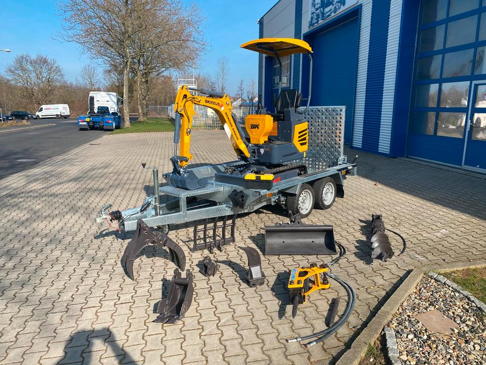 Minibagger BK950JS + Tieflader + Zubehör *INKL.19% MWST*BERGER KRAUS*JOYSTICK*SOFORT!* - Minibagger, Anhänger: das Bild 1 Minibagger BK950JS + Tieflader + Zubehör *INKL.19% MWST*BERGER KRAUS*JOYSTICK*SOFORT!* - Minibagger, Anhänger: das Bild 1