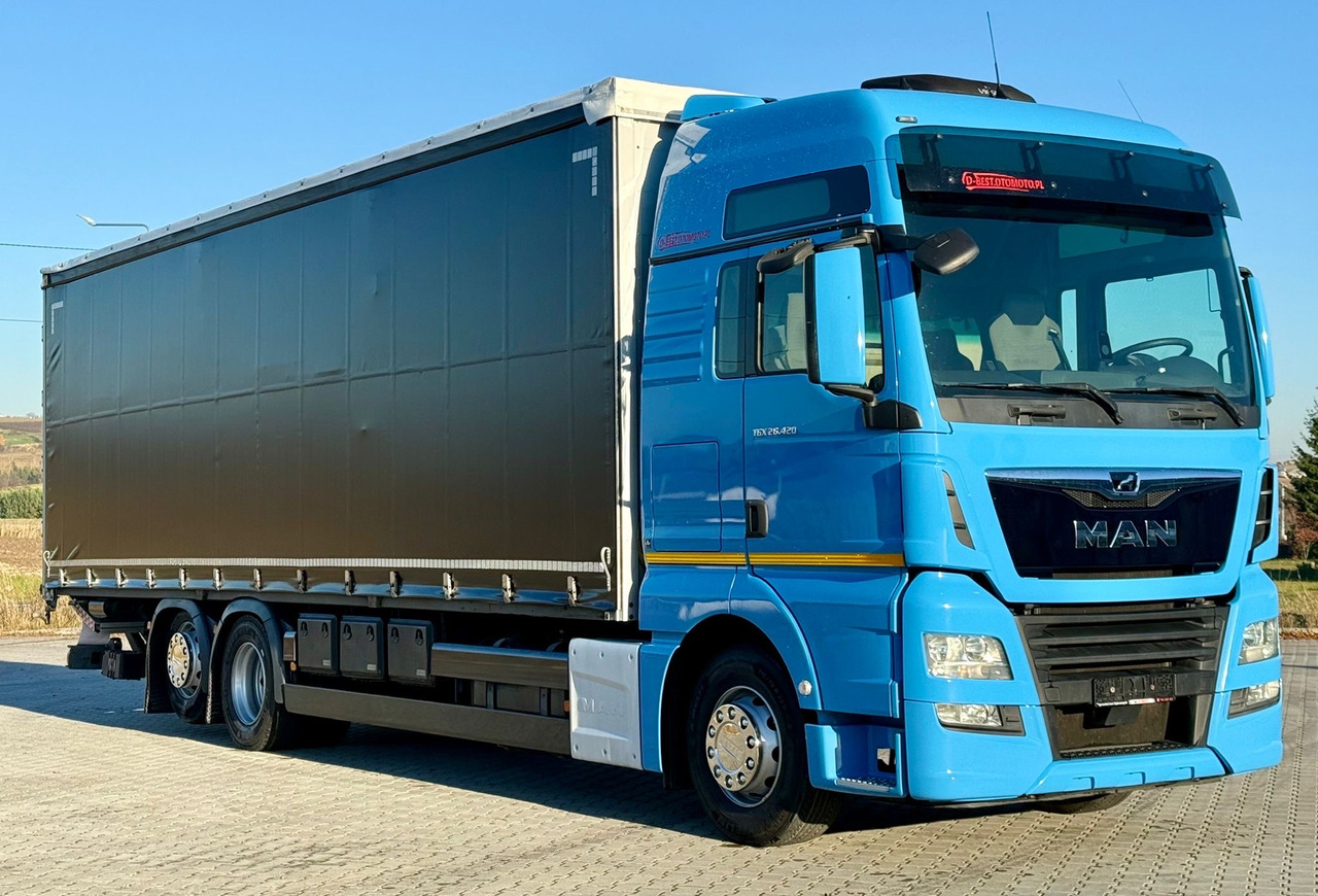 MAN TGX 26.420 / FIRANKA / WINDA / 23 EUROPALETY / 6x2 / AUTOMAT / EURO 6 / OŚ PODNOSZONA / DUŻA KABINA / 2019 ROK - Plane LKW: das Bild 1 MAN TGX 26.420 / FIRANKA / WINDA / 23 EUROPALETY / 6x2 / AUTOMAT / EURO 6 / OŚ PODNOSZONA / DUŻA KABINA / 2019 ROK - Plane LKW: das Bild 1