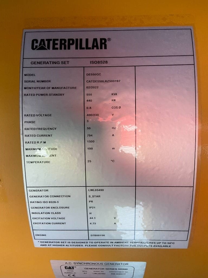 CAT DE550GC - 550 kVA Stand-by Generator - DPX-18221 - Stromgenerator: das Bild 4 CAT DE550GC - 550 kVA Stand-by Generator - DPX-18221 - Stromgenerator: das Bild 4