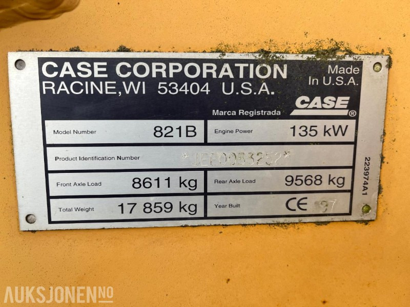 1997 Case 821B hjullaster m/ skuffe - Radlader: das Bild 4 1997 Case 821B hjullaster m/ skuffe - Radlader: das Bild 4