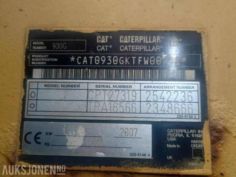 2007 Cat 950 G HJULLASTER - 6237 Timer - Radlader: das Bild 5 2007 Cat 950 G HJULLASTER - 6237 Timer - Radlader: das Bild 5