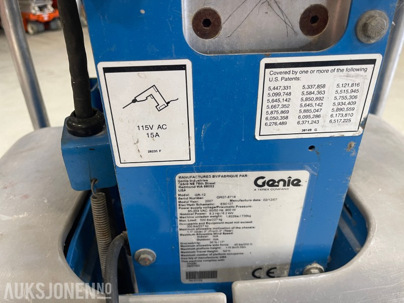 2007 Genie GR-12 Sakselift Mastelift - Arbeitsbühne: das Bild 5 2007 Genie GR-12 Sakselift Mastelift - Arbeitsbühne: das Bild 5
