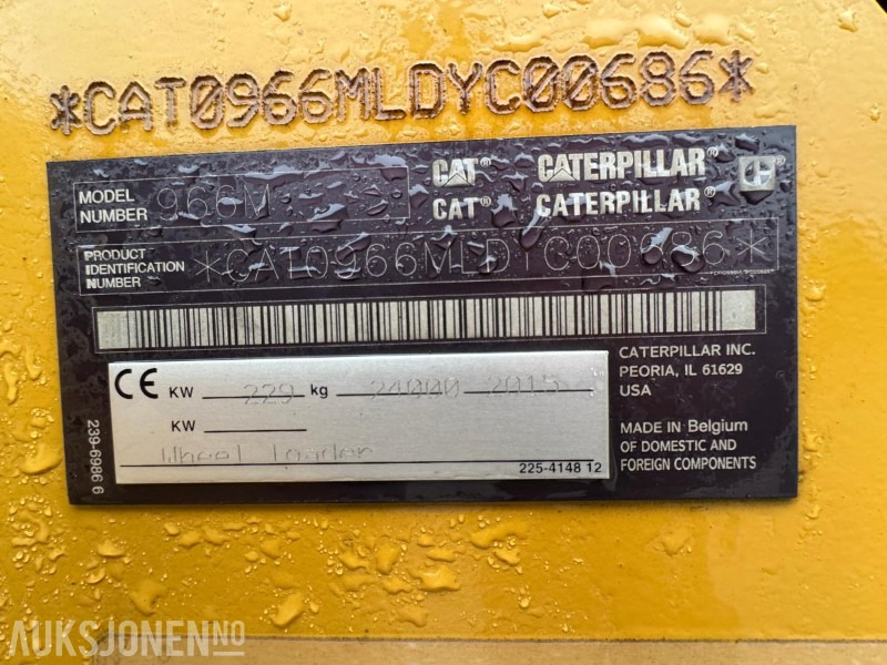 Radlader 2015 CAT 966M FOREST MACHINE HJULLASTER, VEKT, SENTRALSMØRING, FULL SERVICEHISTORIKK, SKUFFE: das Bild 41 Radlader 2015 CAT 966M FOREST MACHINE HJULLASTER, VEKT, SENTRALSMØRING, FULL SERVICEHISTORIKK, SKUFFE: das Bild 41