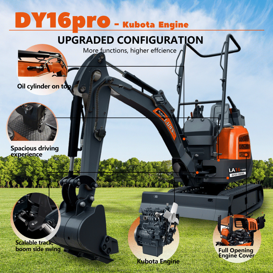 LADYS LA16Pro Mini Excavator CE Certification Kubota Engine(Factory Outlet) Mini Pelle Minibagger Minikoparka Miniexcavadora - Minibagger: das Bild 3 LADYS LA16Pro Mini Excavator CE Certification Kubota Engine(Factory Outlet) Mini Pelle Minibagger Minikoparka Miniexcavadora - Minibagger: das Bild 3