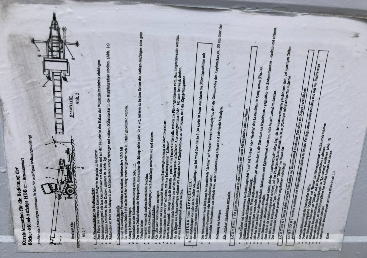 Arbeitsbühne Inna Inny Drabina dekarska winda budowlana zwyżka podnośnik koszowy HD20 Boeck: das Bild 7