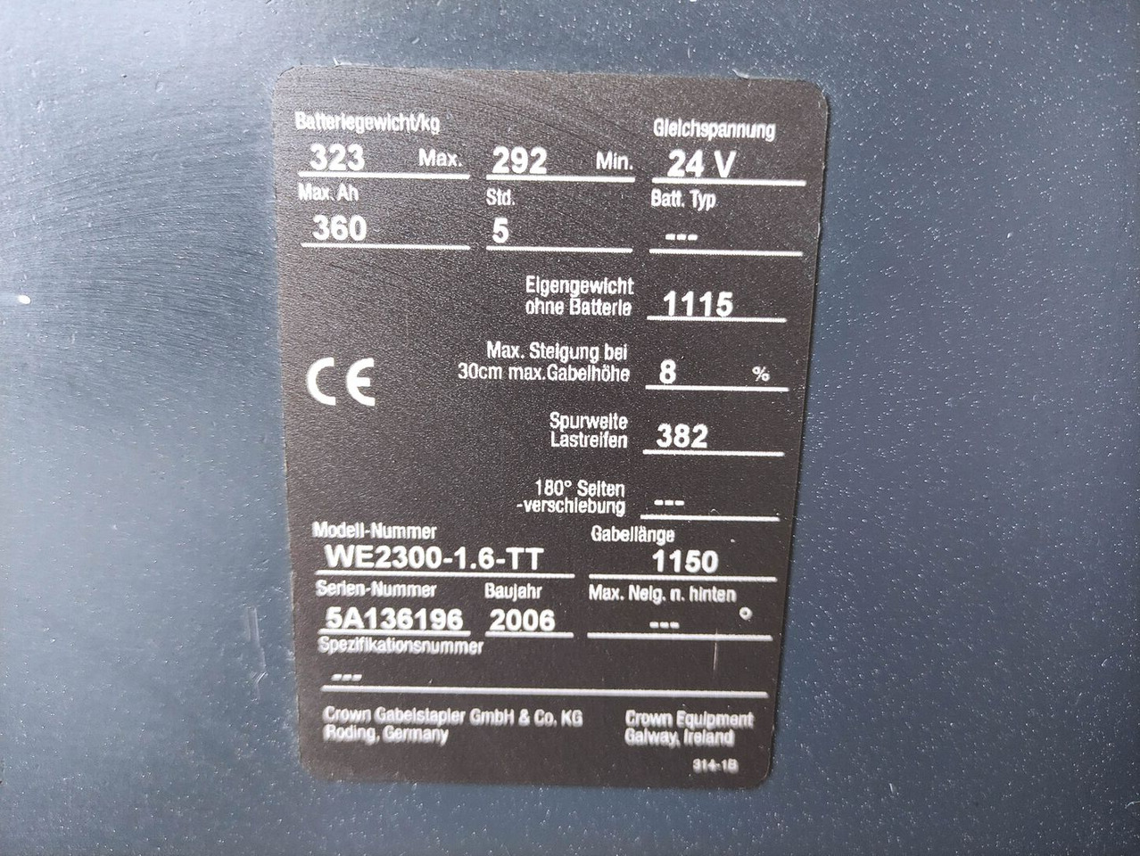 Crown WE2300-1.6-TT - Hochhubwagen: das Bild 5 Crown WE2300-1.6-TT - Hochhubwagen: das Bild 5