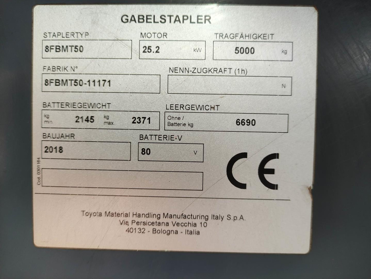 Elektrostapler Toyota 8FBMT50: das Bild 6