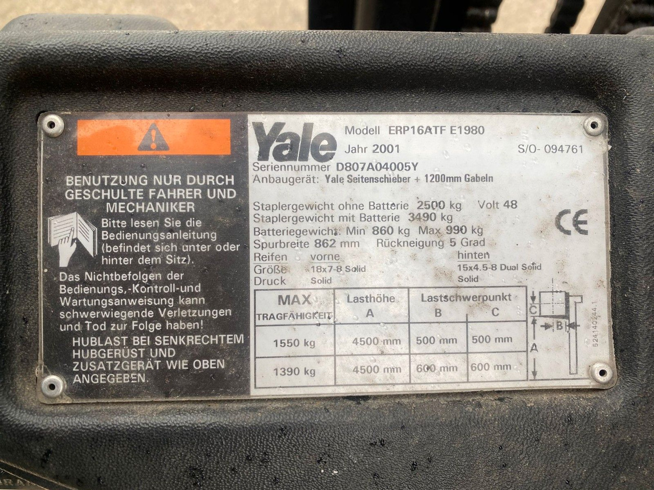 Yale Stapler ERP16ATF E1980 48Volt 1550kg - Elektrostapler: das Bild 2 Yale Stapler ERP16ATF E1980 48Volt 1550kg - Elektrostapler: das Bild 2